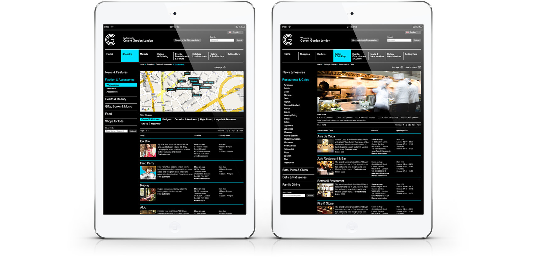Covent garden website