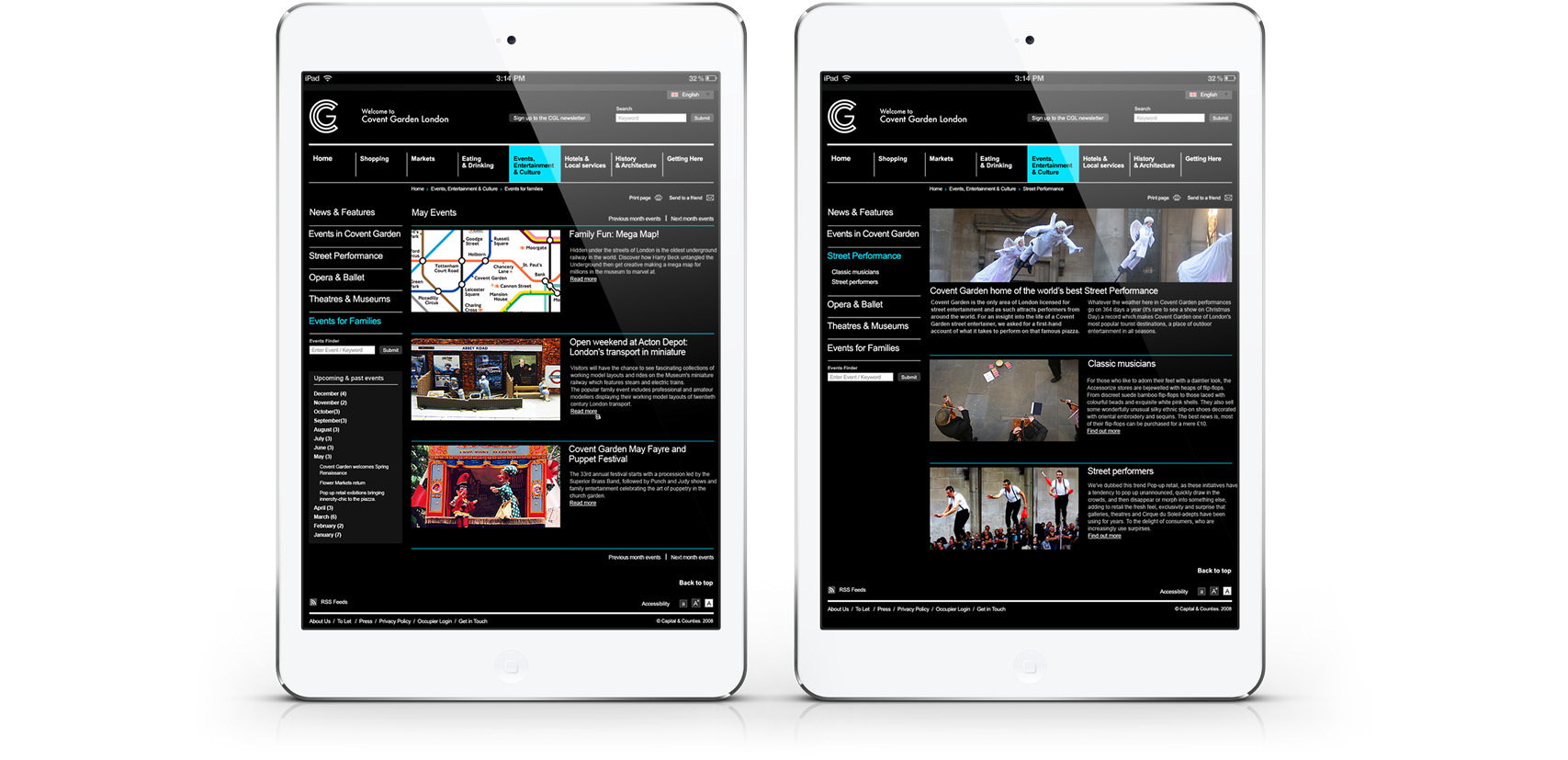 Covent garden website