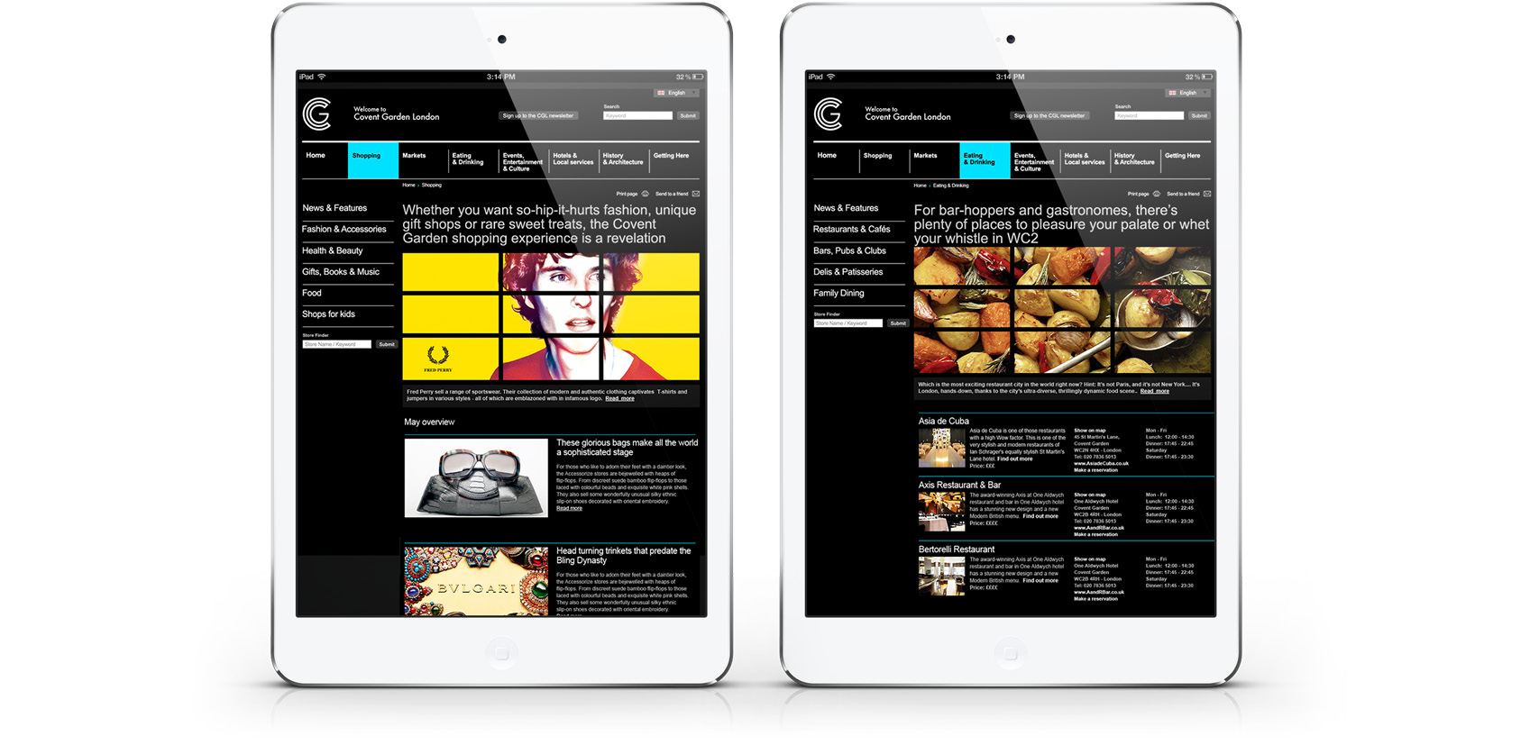 Covent garden website